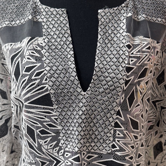 Parker Beach Black and White Geometric CoverUp - Picture 2 of 10